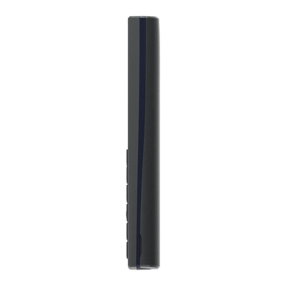 Das Bild zeigt das Nokia 105 Dual SIM (2023) Handy in Schwarz aus der Seitenansicht.