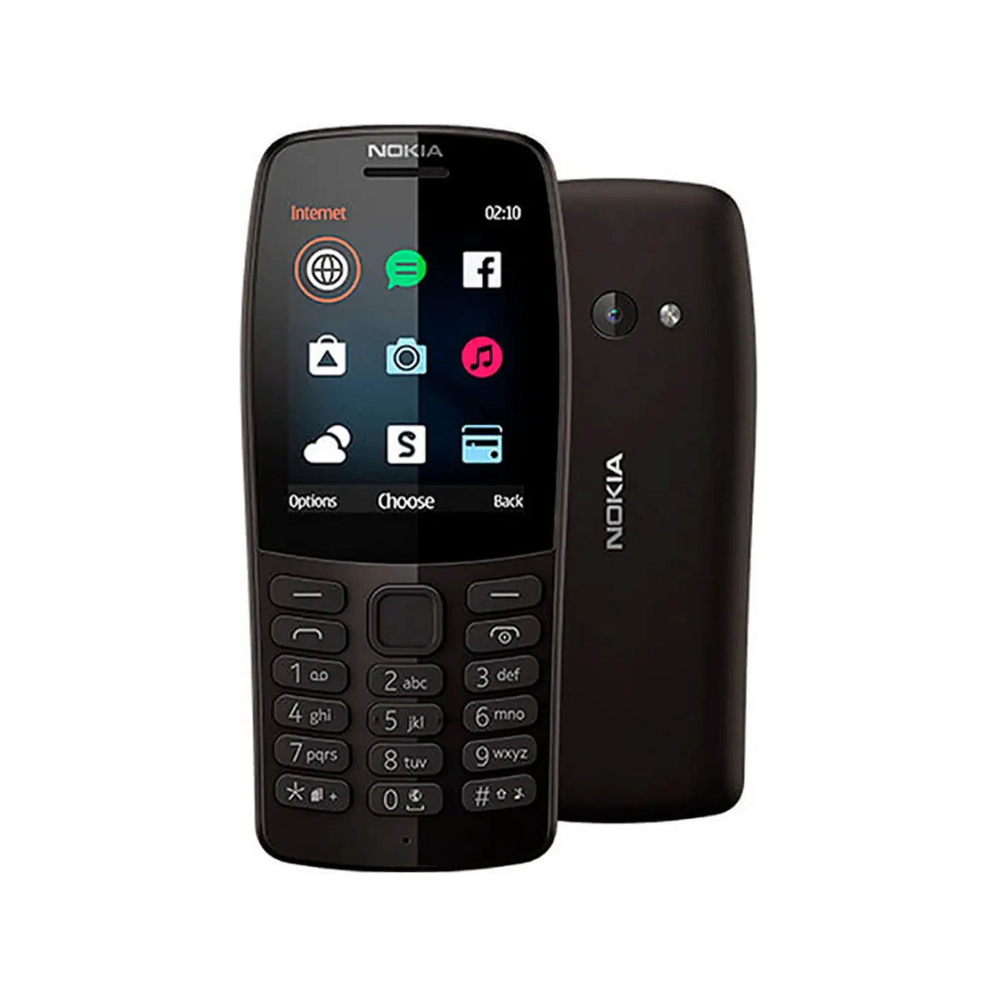 Das Bild zeigt das Nokia 210 (2019) 2G Handy in Schwarz.