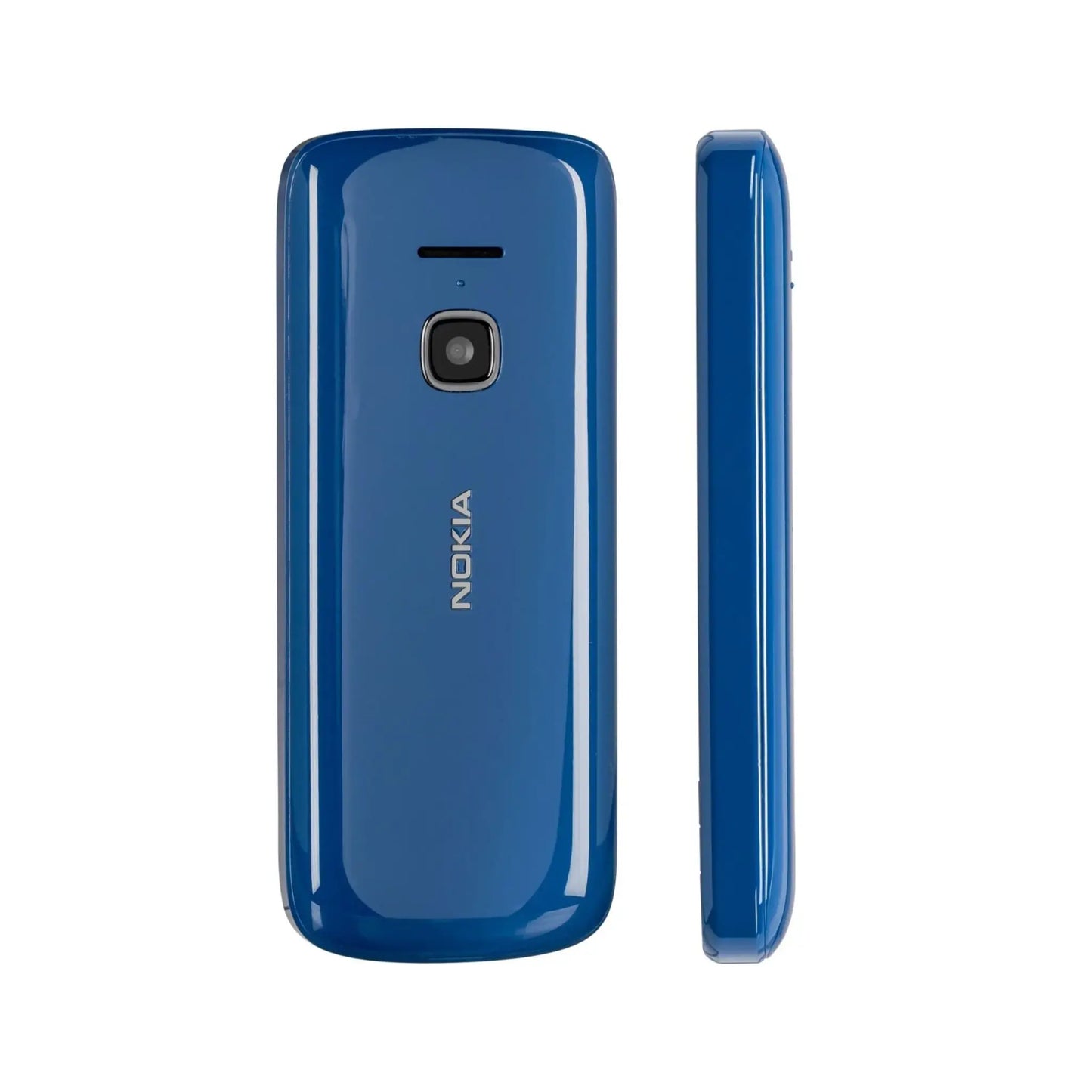 Das Bild zeigt das Nokia 225 4G (2020) Handyin Blau aus der Schrägansicht.