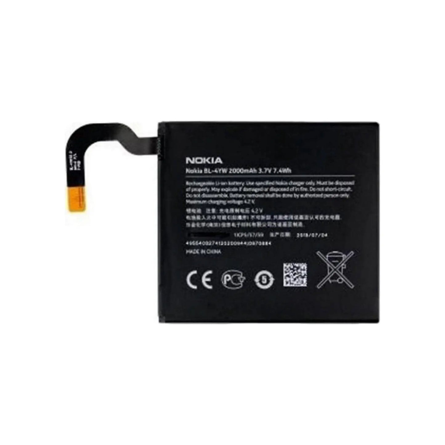 Auf diesem Produktbild wird der Nokia Akku BL-4YW Li-Ion 3.8 Volt 2000 mAh abgebildet.