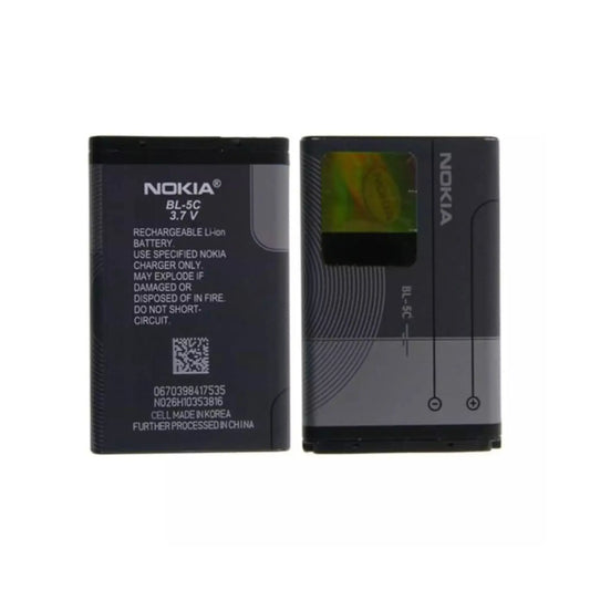 Auf diesem Produktbild wird der Nokia Akku BL-5C Li-Ion 3.7 Volt 1020 mAh abgebildet.