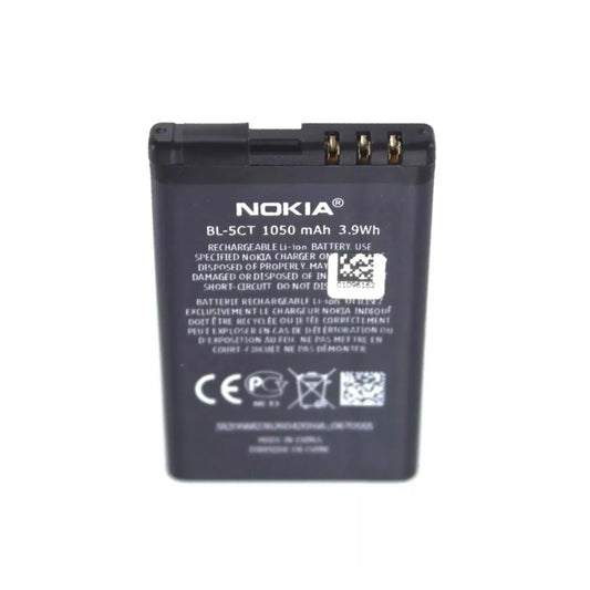 Auf diesem Produktbild wird der Nokia Akku BL-5CT Li-Ion 3.7 Volt 1050 mAh abgebildet.