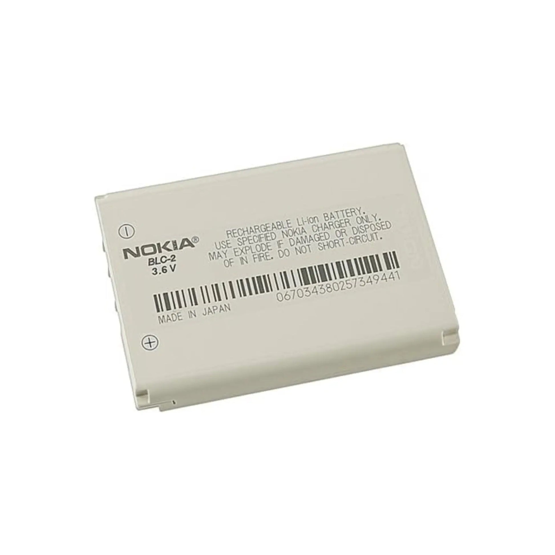 Auf diesem Produktbild wird der Nokia Akku BLC-2 Li-ion 3.6 Volt 1000 mAh abgebildet.