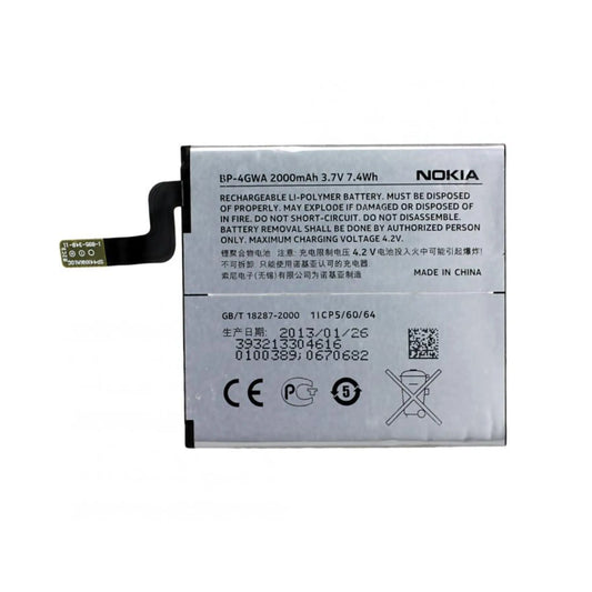 Auf diesem Produktbild wird der Nokia Akku BP-4GWA Li-Ion 3.7 Volt 2000 mAh abgebildet.