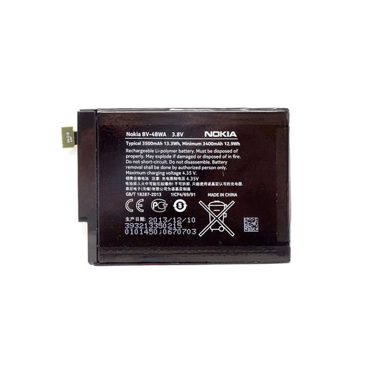 Auf diesem Produktbild wird der Nokia Akku BV-4BWA Li-Ion 3.8 Volt 3500 mAh abgebildet.