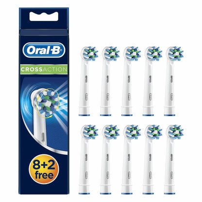 Oral-B CrossAction Aufsteckbürsten 10er Set in Weiß.