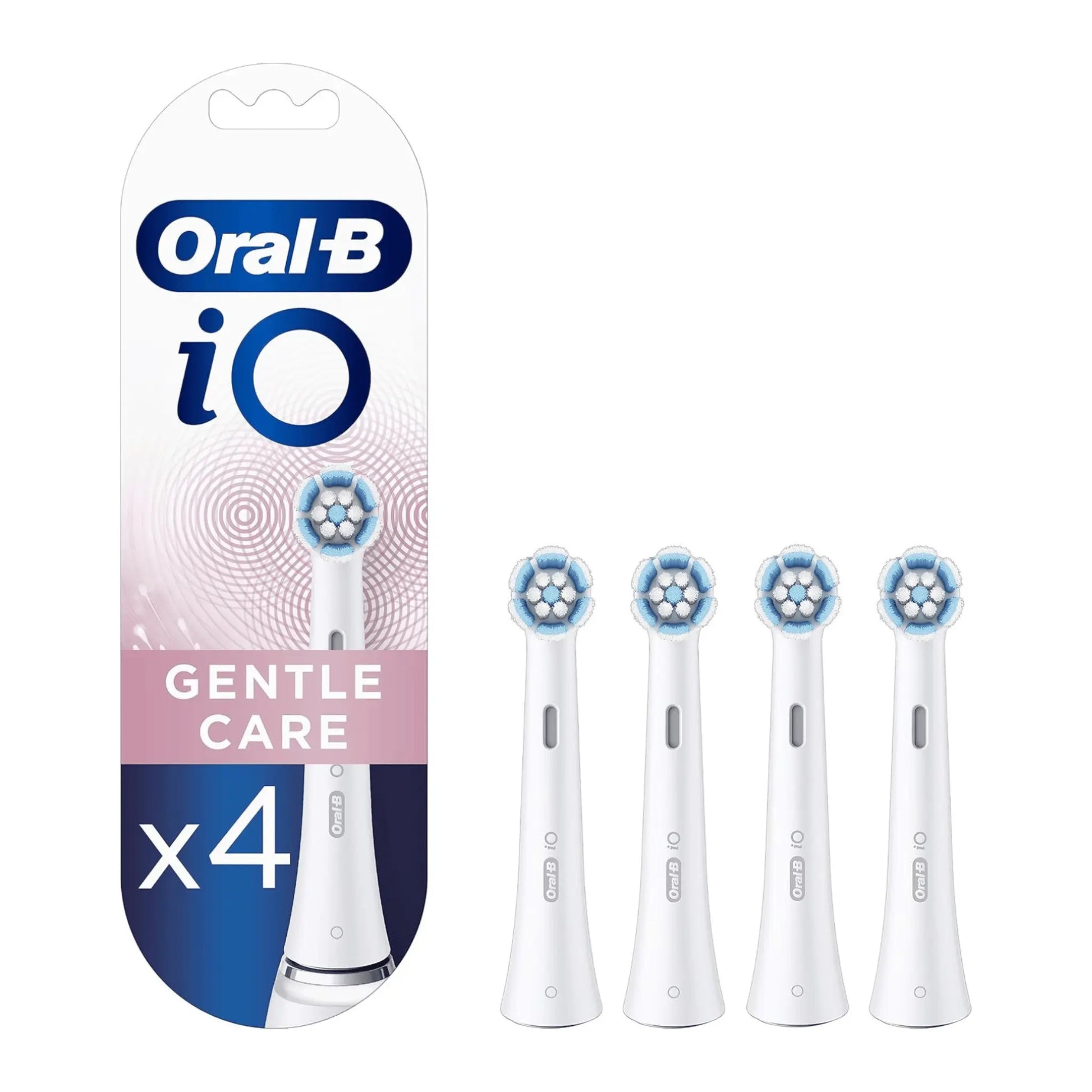 Oral-B Gentle Care Aufsteckbürsten 4er Set in Weiß.