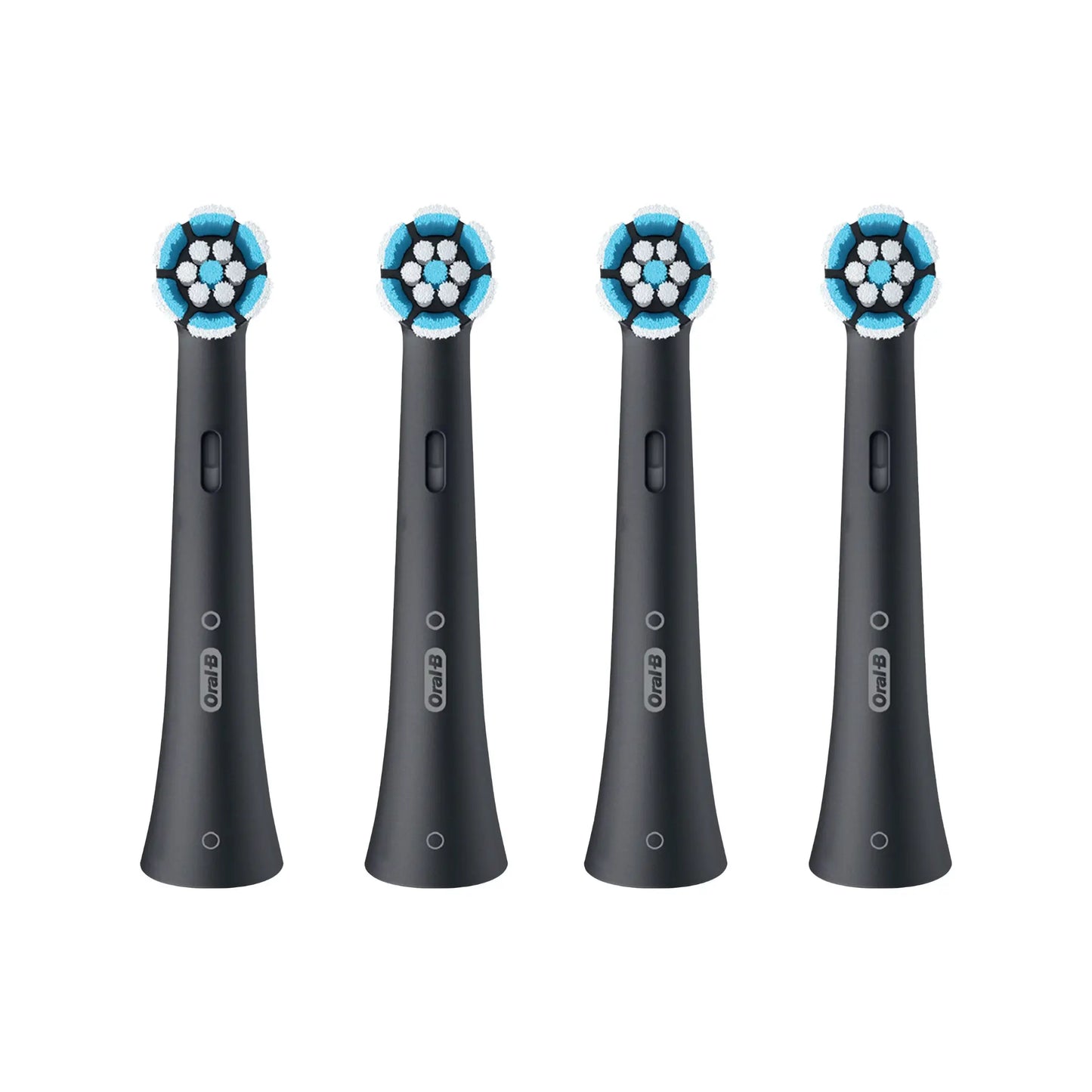 Oral-B Gentle Care Aufsteckbürsten 4er Set in Schwarz aus der Frontansicht.