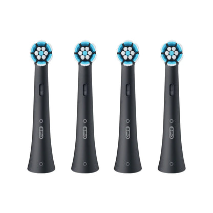 Oral-B Gentle Care Aufsteckbürsten 4er Set in Schwarz aus der Frontansicht.