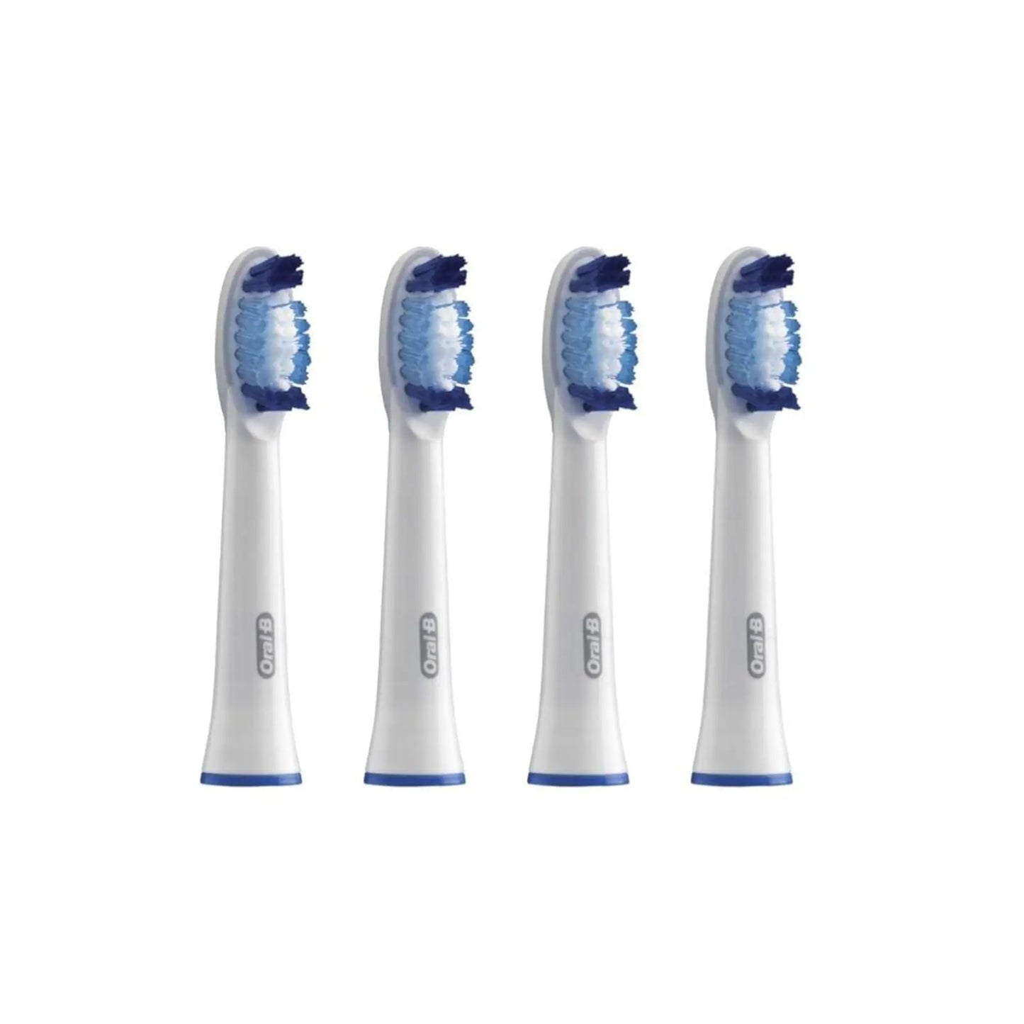 Das Bild zeigt die Oral-B Pulsonic Aufsteckbürsten im 4er Set aus der Schrägansicht.