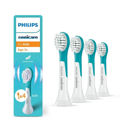 Das Bild zeigt die Philips Original HX6034/90 Kids ab 3 Jahren Aufsteckbürsten im 4er Pack.