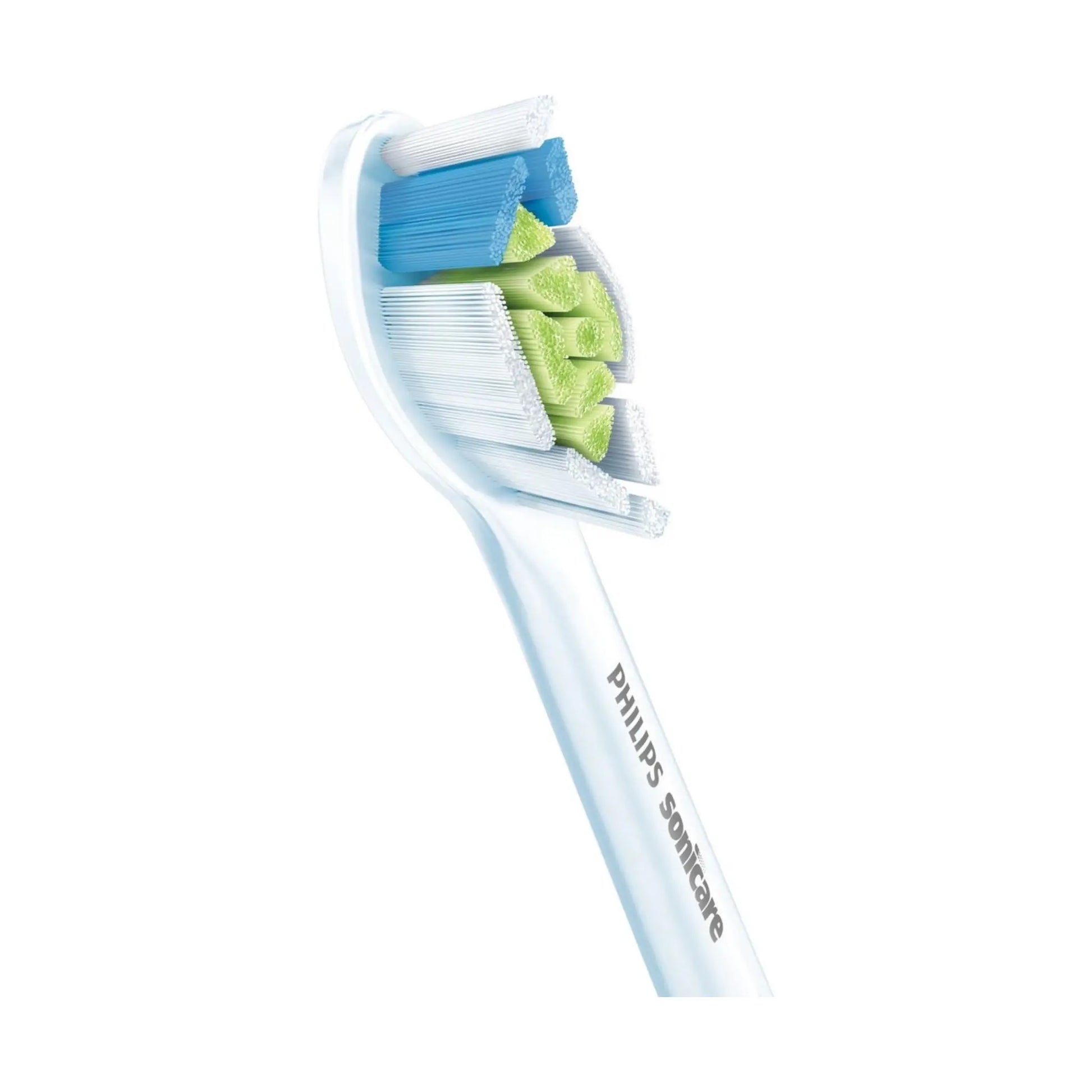 Das Bild zeigt die Philips Sonicare W2 Optimal White Aufsteckbürste in Weiß aus der Detailansicht.