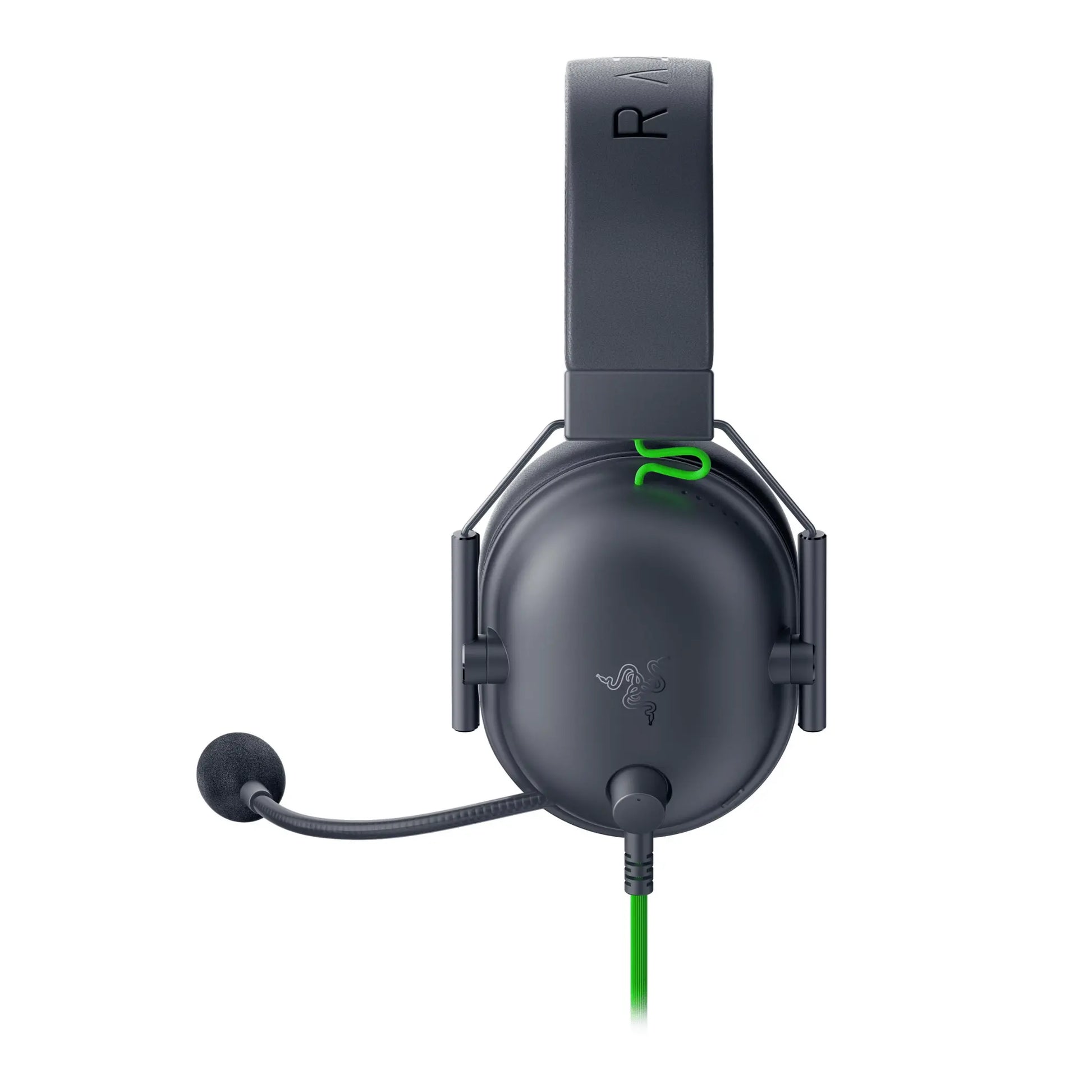 Seitenansicht Razer BlackShark V2 X Gaming Headset für präzisen Sound und komfortables Gaming.
