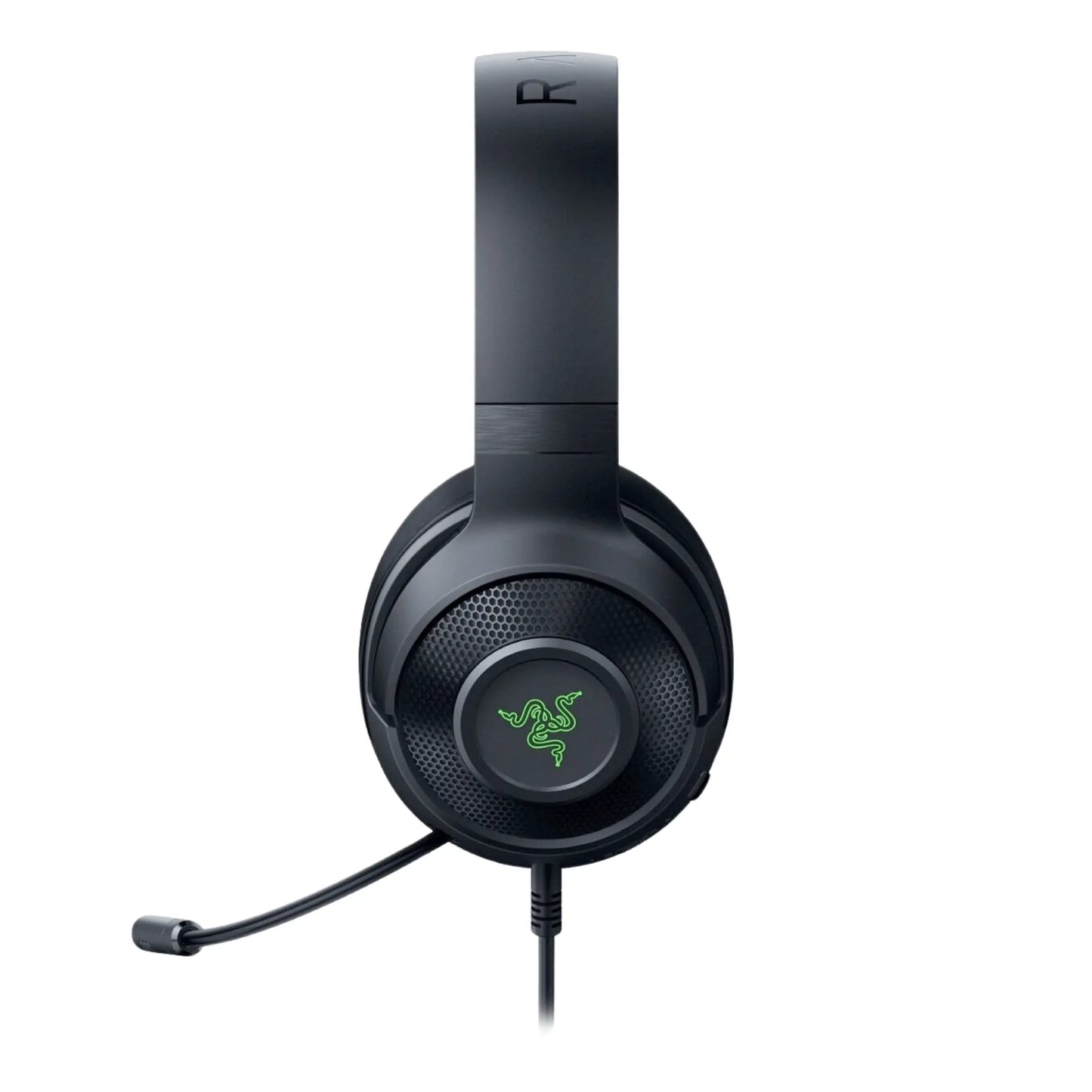 Seitenansicht Razer Kraken X Gaming Headset für leichten Tragekomfort und klaren Sound.