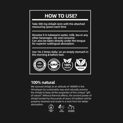 Original Resin Shilajit Himalaya Harz 100 % Rein Vegan Ohne Zusatzstoffe ESFA Laborgeprüft in Deutschland 50g