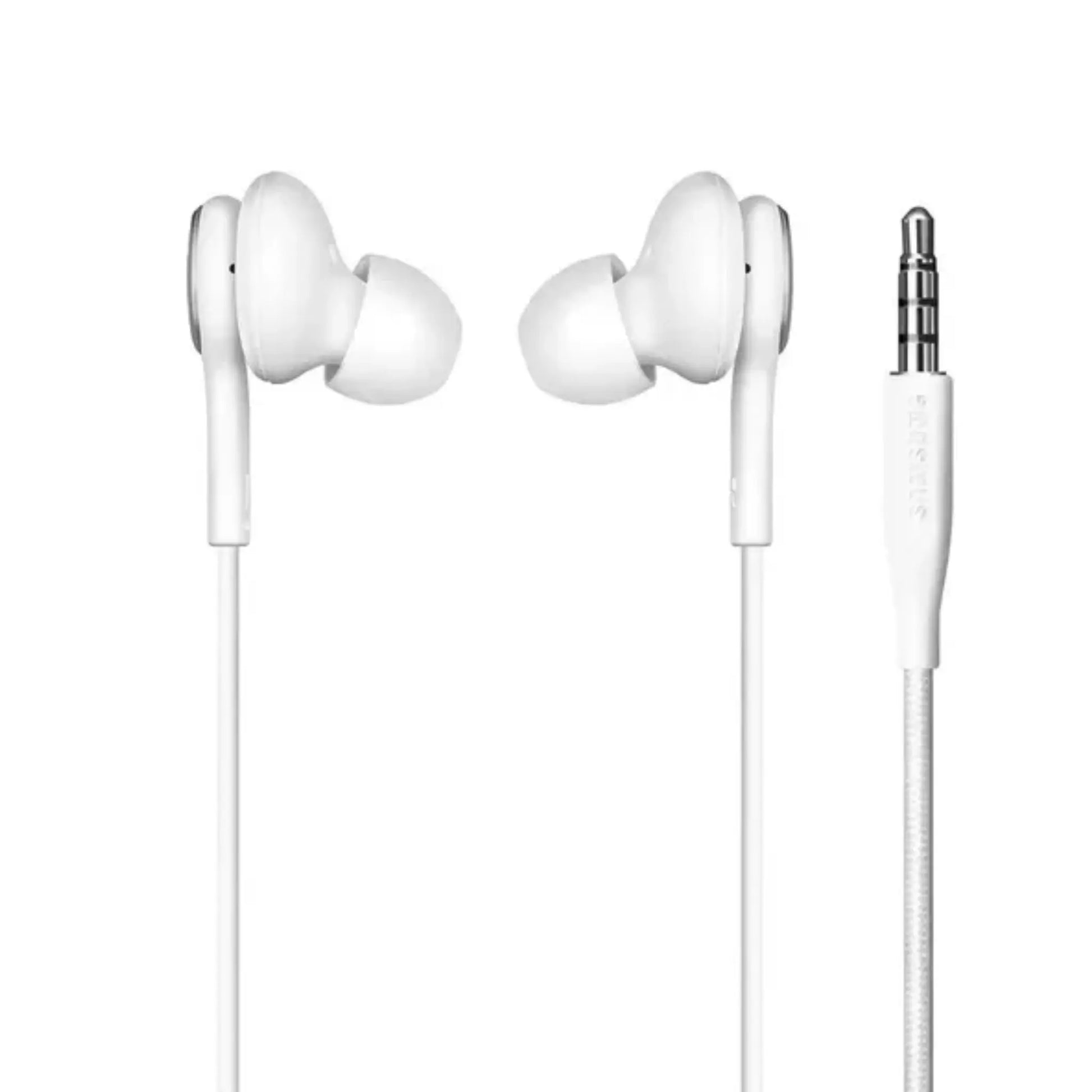 Das Bild zeigt die Samsung AKG EO-IG955 In-Ear-Kopfhörer in Weiß aus der Seitenansicht.