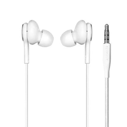 Das Bild zeigt die Samsung AKG EO-IG955 In-Ear-Kopfhörer in Weiß aus der Seitenansicht.