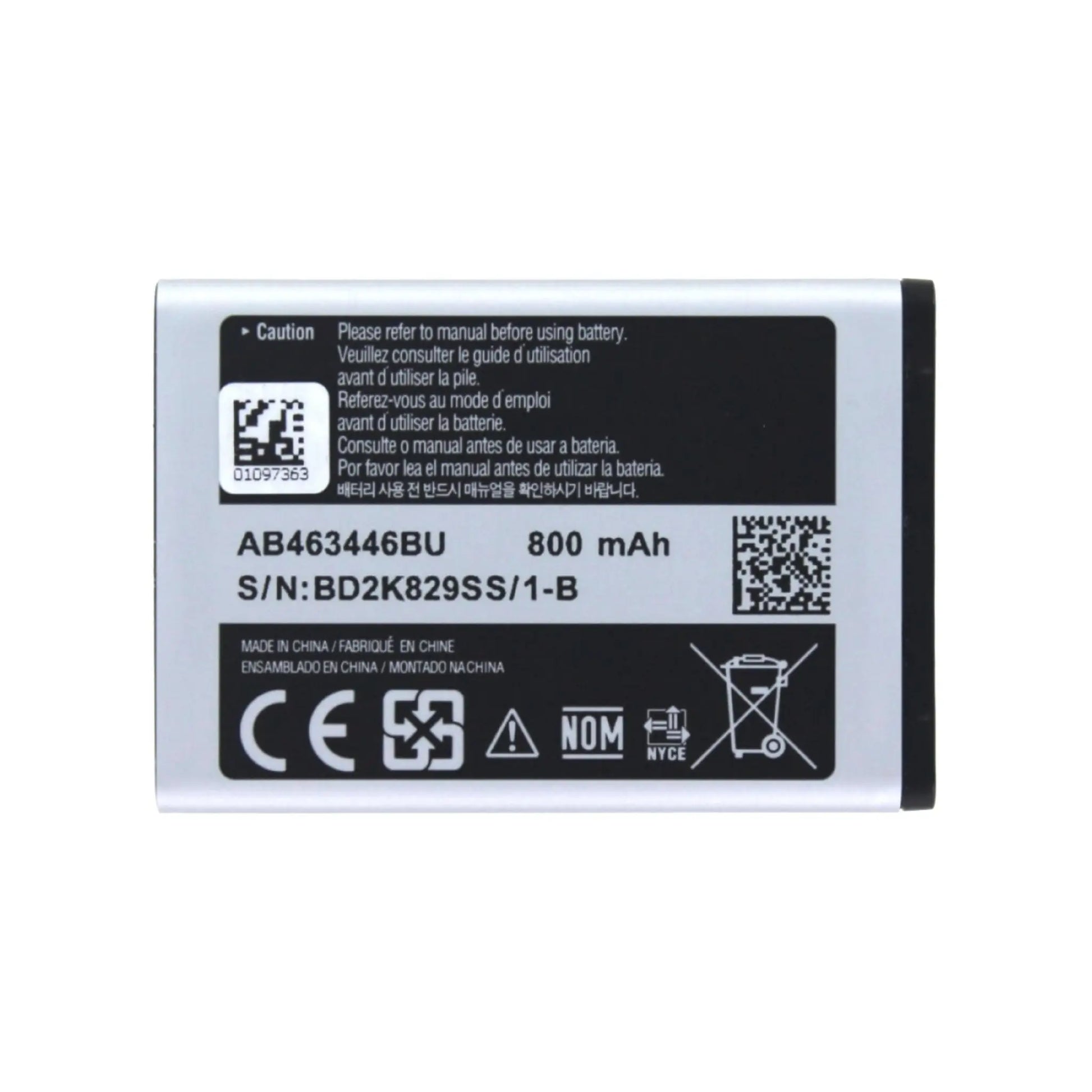 Auf diesem Produktbild wird der Samsung Akku AB463446BUCSTD Li-Ion 3.7 Volt 800 mAh abgebildet.
