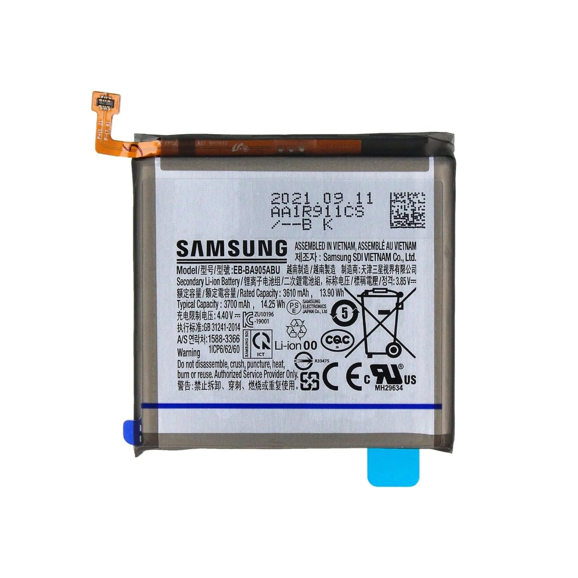 Auf diesem Produktbild wird der Samsung Akku EB-BA905ABU Li-ion 3.85 Volt 3700 mAh abgebildet.