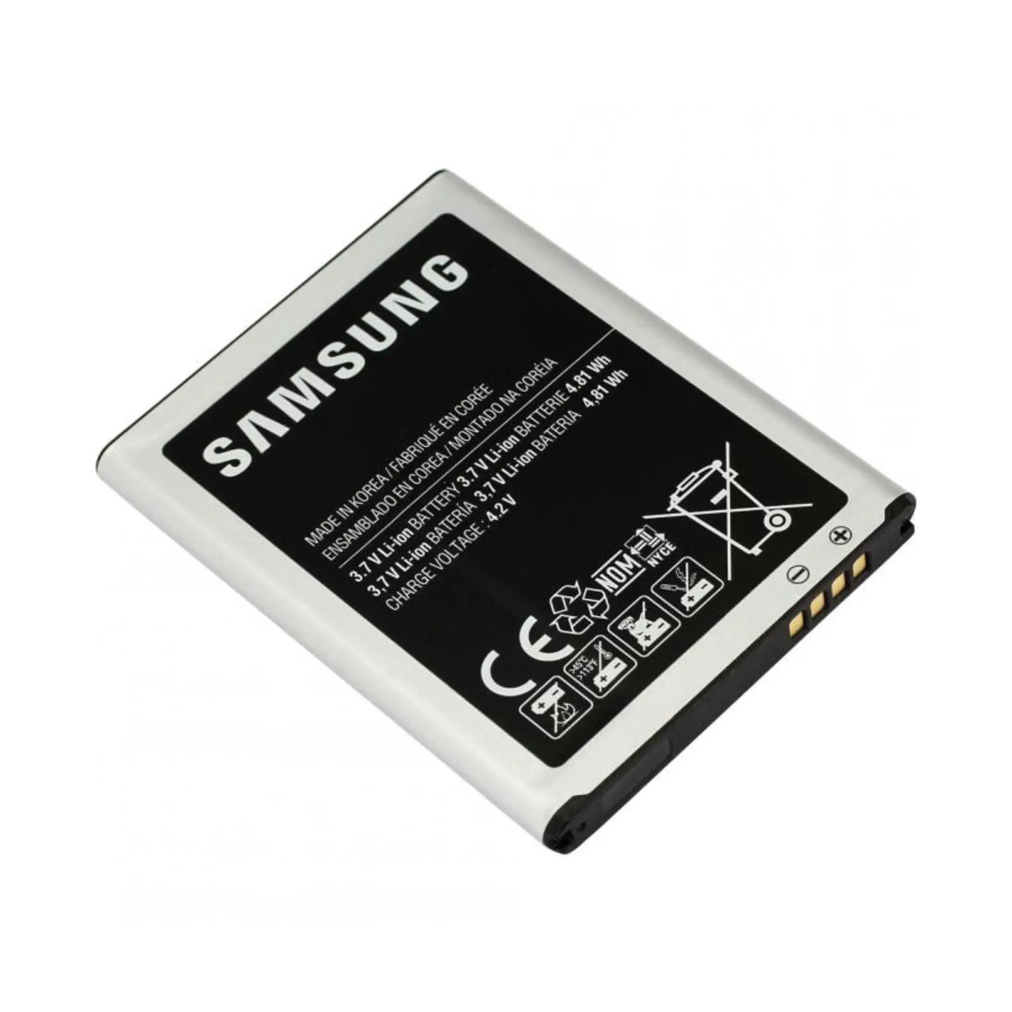 Auf diesem Produktbild wird der Samsung Akku EB-BG130BBE Li-Ionen 3.8 Volt 1300 mAh abgebildet.