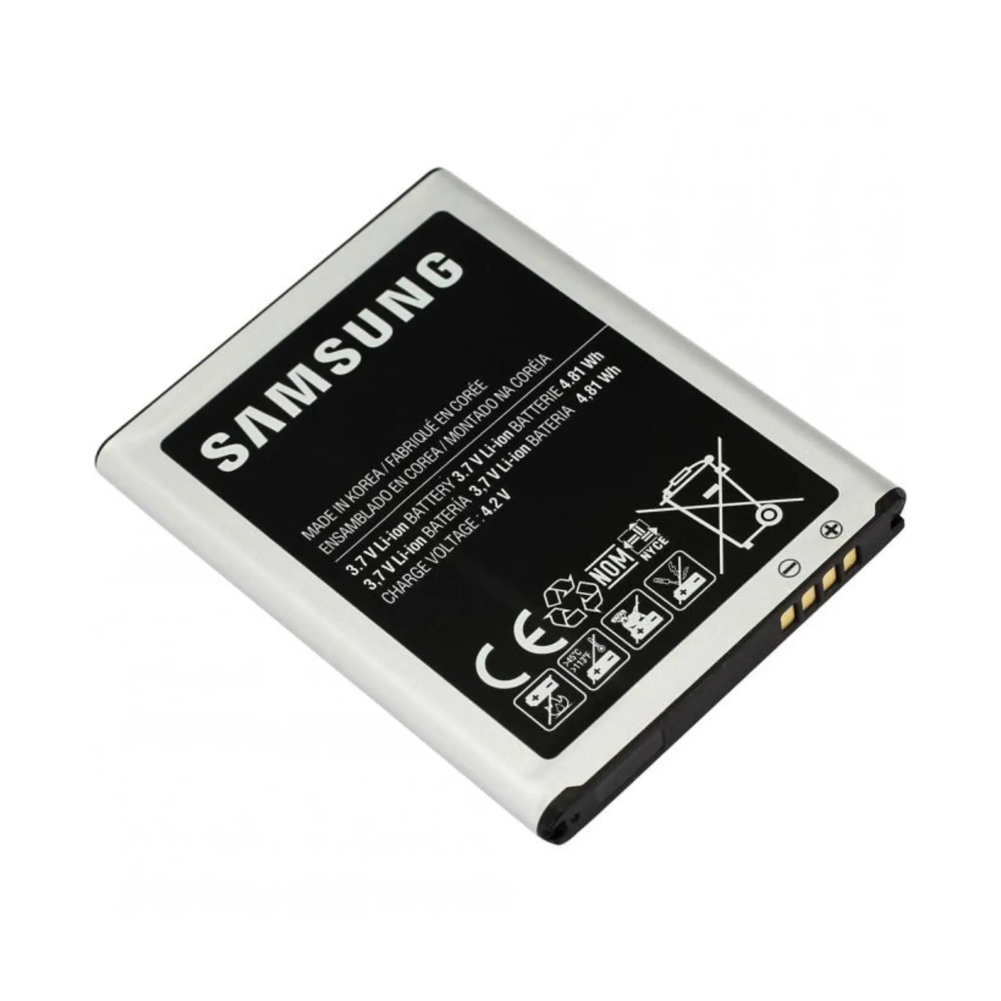 Auf diesem Produktbild wird der Samsung Akku EB-BG130BBE Li-Ionen 3.8 Volt 1300 mAh abgebildet.