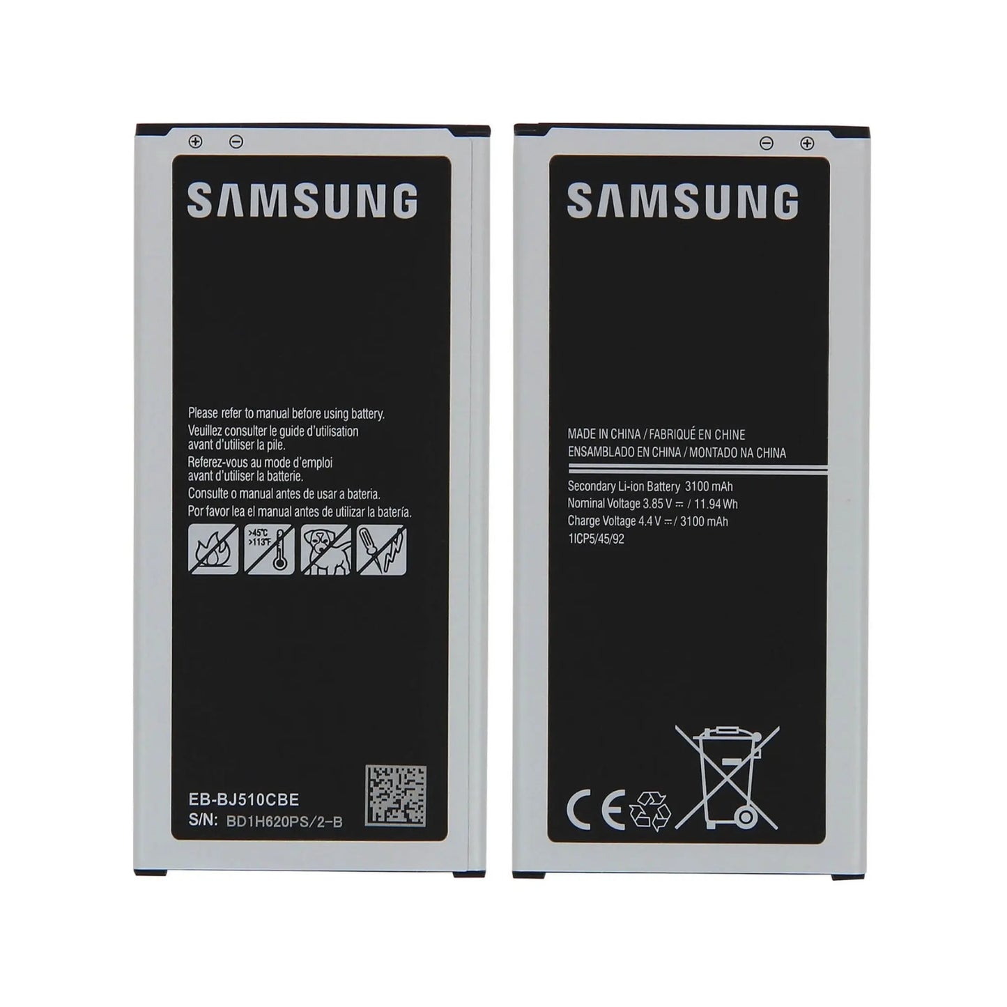 Auf diesem Produktbild wird der Samsung Akku EB-BJ510CBE Li-ion 3.85 Volt 3100 mAh abgebildet.