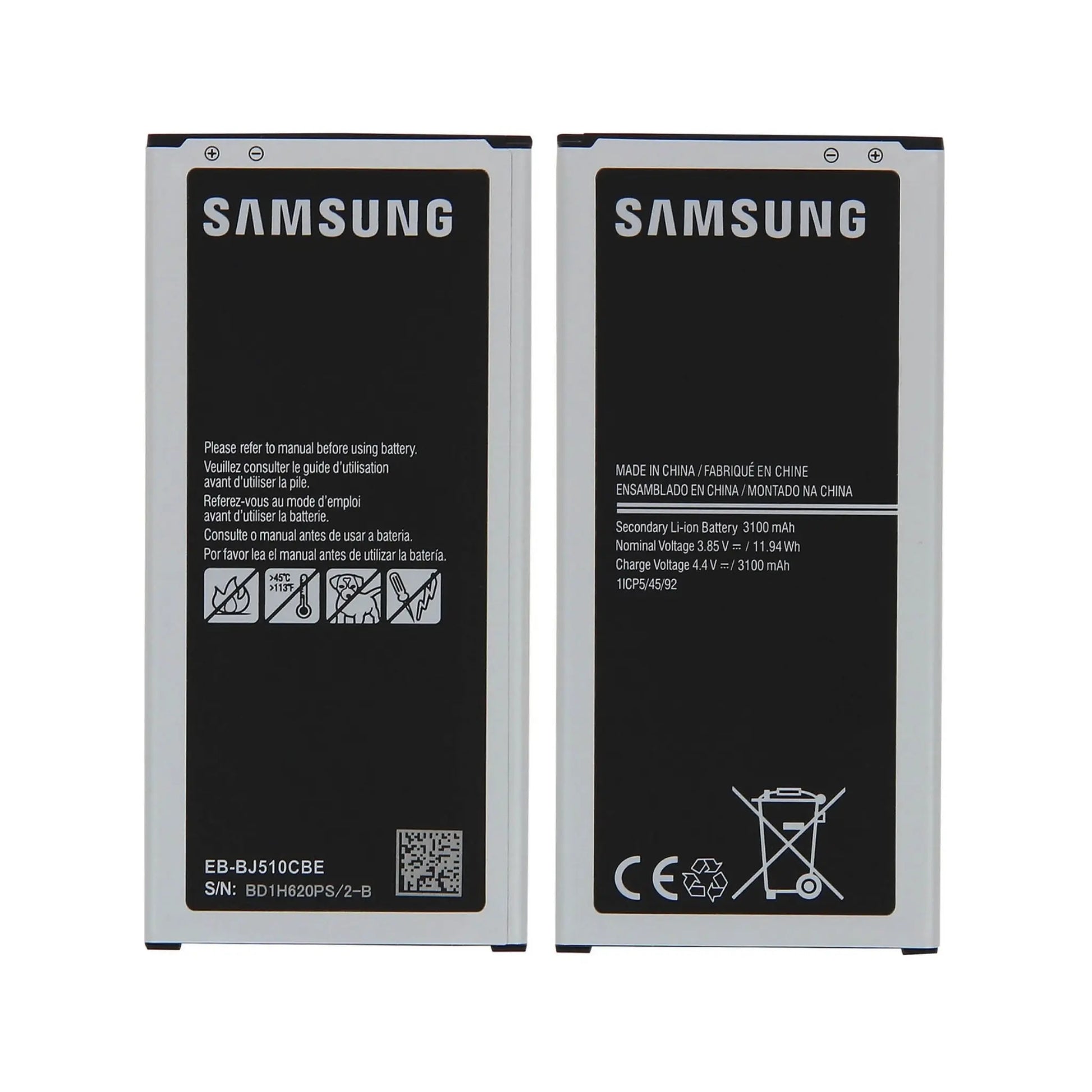 Auf diesem Produktbild wird der Samsung Akku EB-BJ510CBE Li-ion 3.85 Volt 3100 mAh abgebildet.
