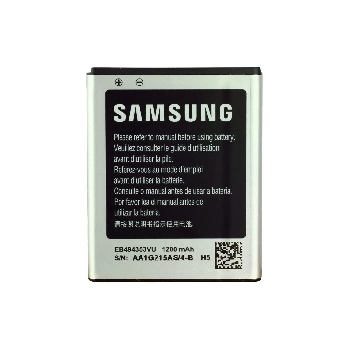 Auf diesem Produktbild wird der Samsung Akku EB494353VU Li-Ion 3.7 Volt 1200 mAh abgebildet.
