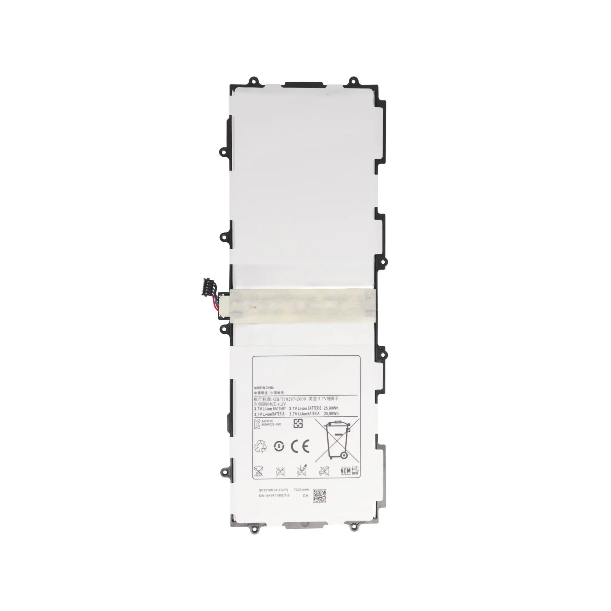 Auf diesem Produktbild wird der Samsung Akku SP3676B1A Li-Ion 3.7 Volt 7000 mAh abgebildet.