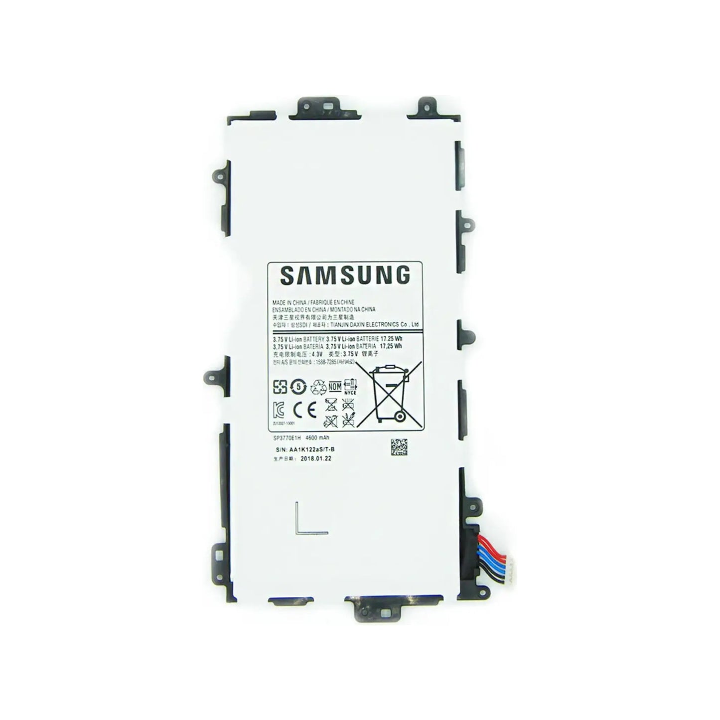 Auf diesem Produktbild wird der Samsung Akku SP3770E1H Li-Ion 3.75 Volt 4600 mAh abgebildet.