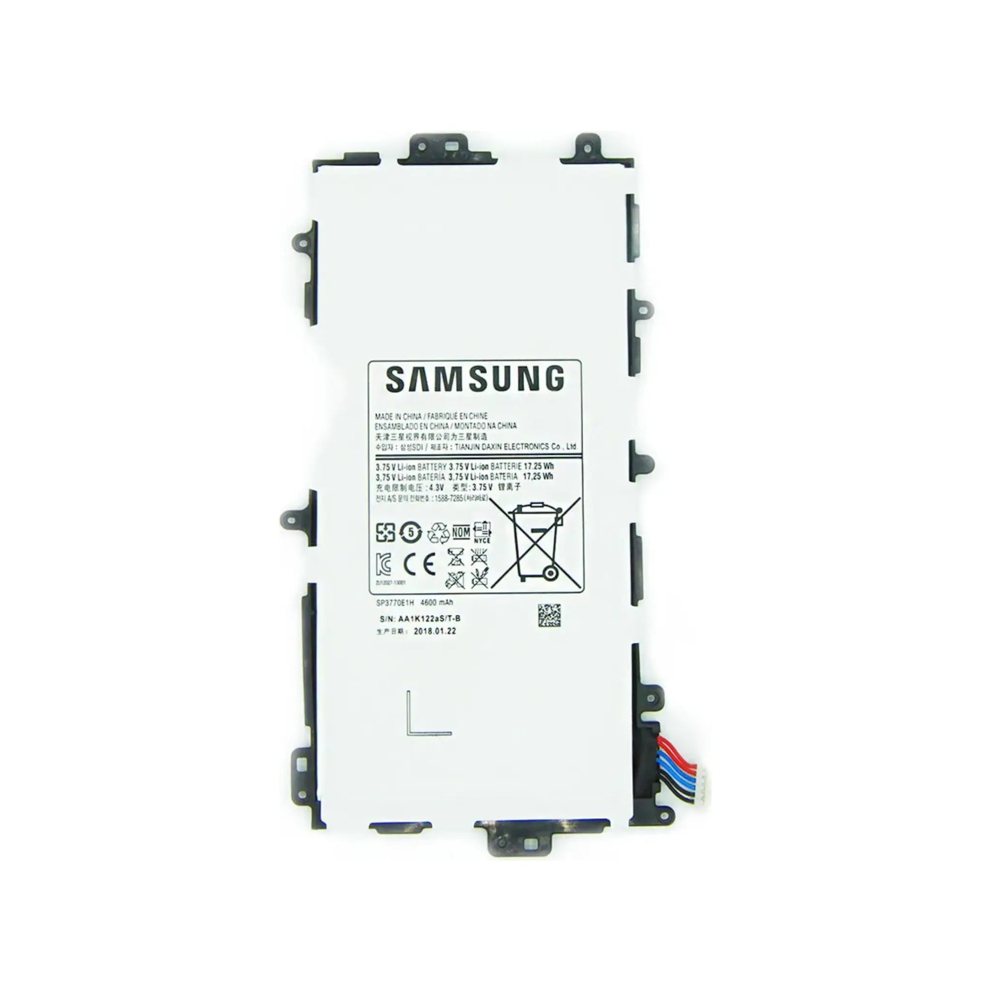 Auf diesem Produktbild wird der Samsung Akku SP3770E1H Li-Ion 3.75 Volt 4600 mAh abgebildet.