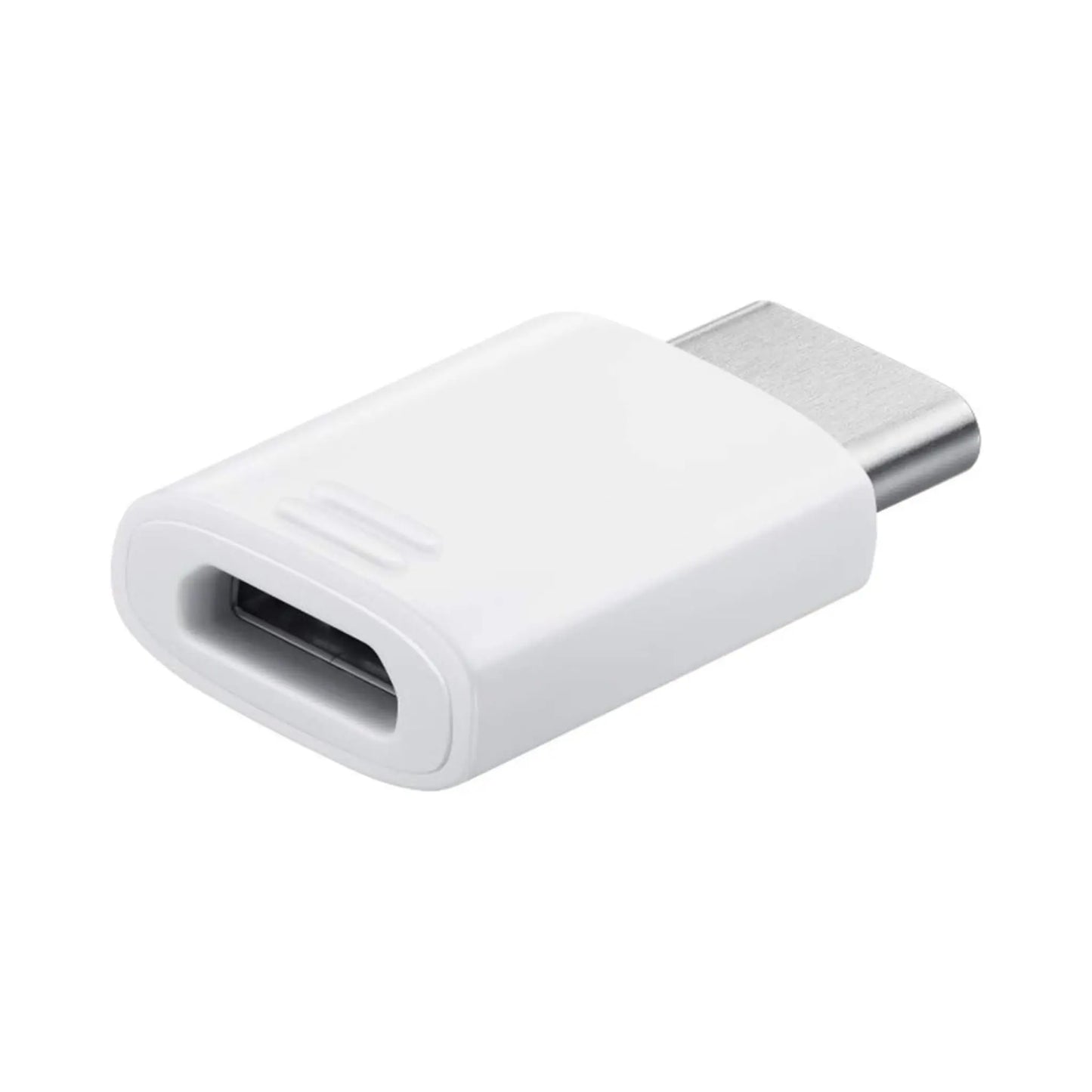 Das Bild zeigt den Samsung EE-GN930 Adapter – USB-C auf Micro-USB Konverter in kompakter Bauform für Laden und Synchronisieren. Die Ansicht zeigt die Micro-USB Verbindung.