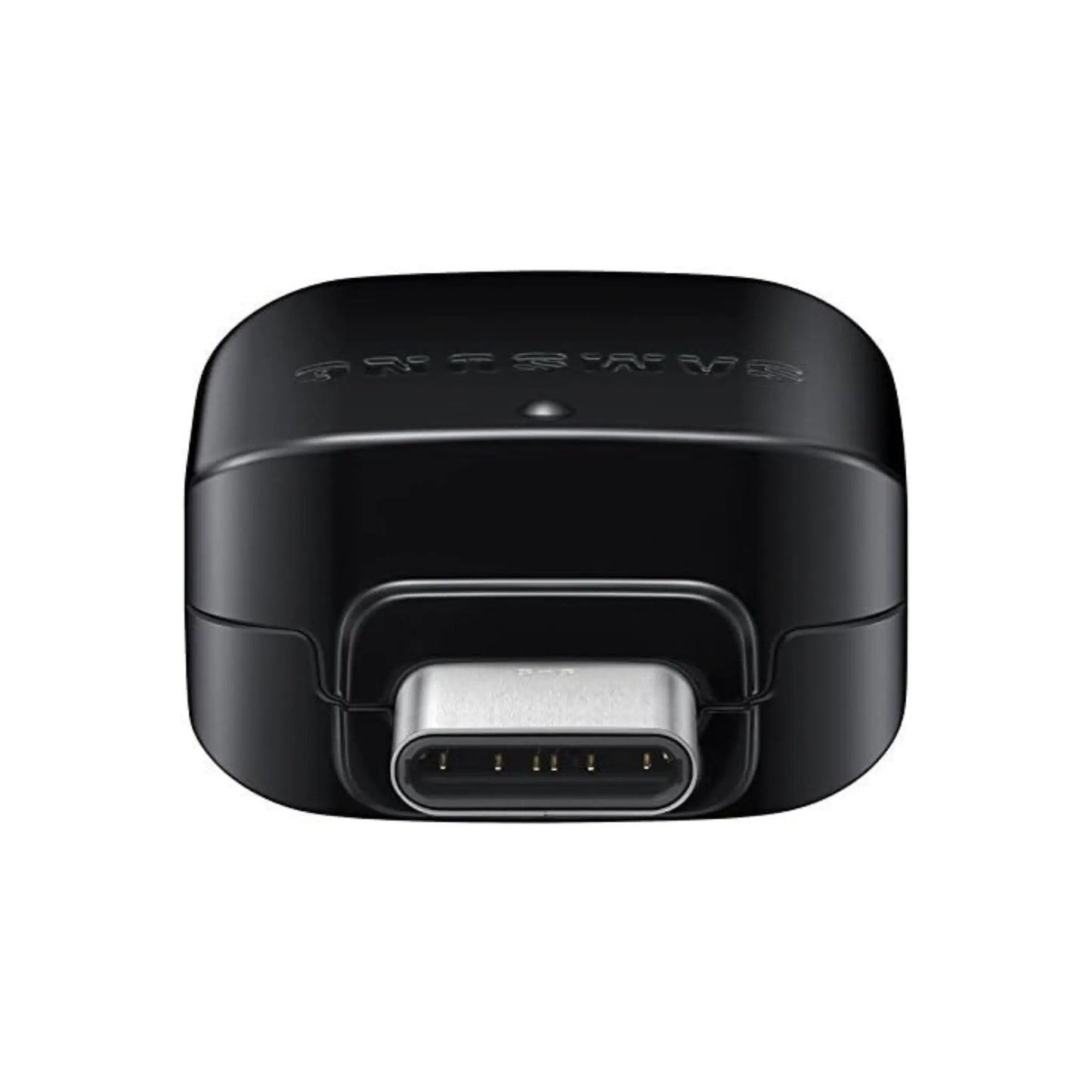 Das Bild zeigt den Samsung EE-UN930 Adapter in Schwarz – USB-C auf USB-A Adapter für schnelle Datenübertragung und Ladefunktion. In der Ansicht ist die USB-C Verbindung sichtbar.