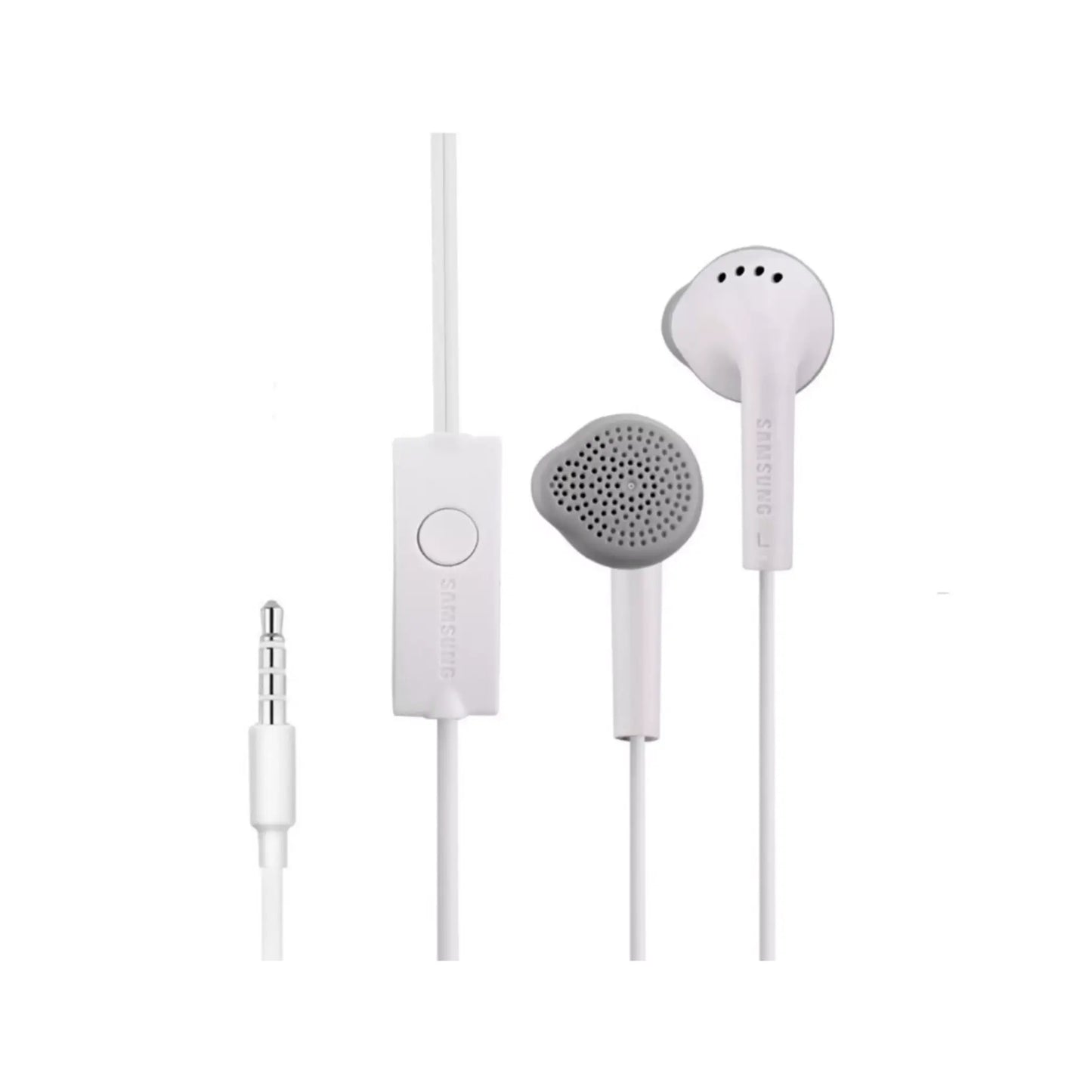 Das Bild zeigt die Samsung EHS61 In‑Ear-Kopfhörer in Weiß aus der Nahansicht.