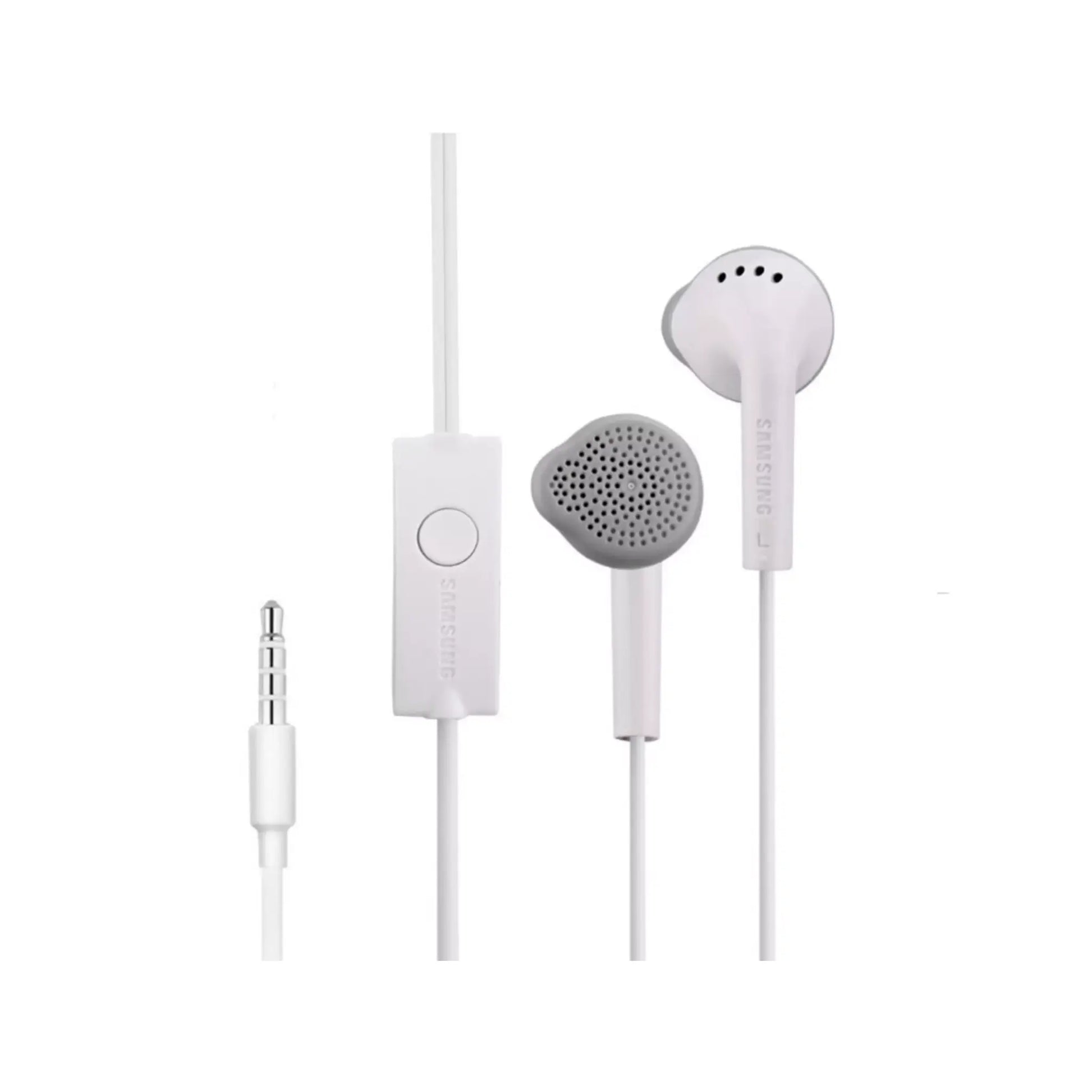 Das Bild zeigt die Samsung EHS61 In‑Ear-Kopfhörer in Weiß aus der Nahansicht.