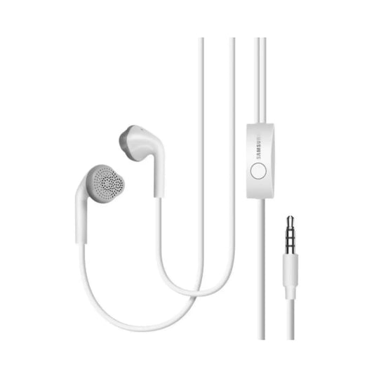 Das Bild zeigt die Samsung EHS61 In‑Ear-Kopfhörer in Weiß aus der Frontansicht.