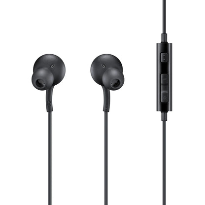 Das Bild zeigt die Samsung EO‑IA500BB In‑Ear‑Kopfhörer in Schwarz in der Nahansicht.