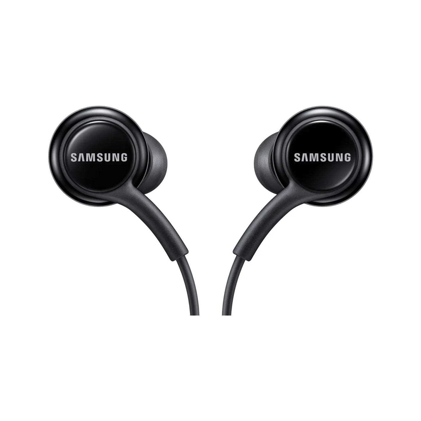 Das Bild zeigt die Samsung EO‑IA500BB In‑Ear‑Kopfhörer in Schwarz in der Frontansicht.