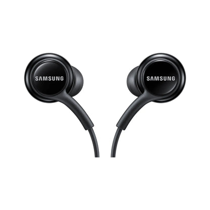 Das Bild zeigt die Samsung EO‑IA500BB In‑Ear‑Kopfhörer in Schwarz in der Frontansicht.