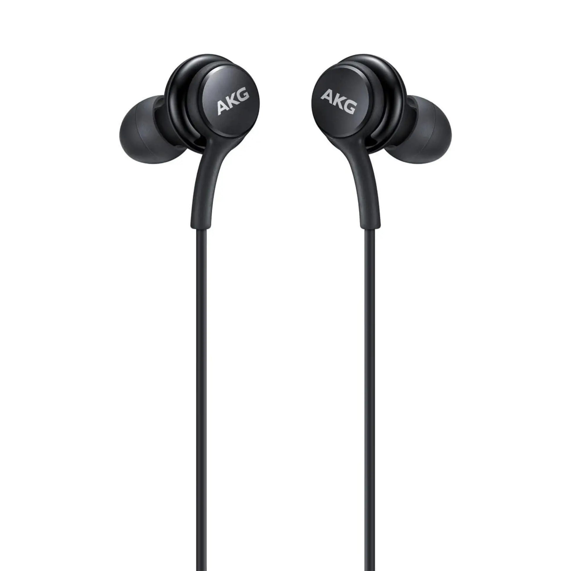 Das Bild zeigt die Samsung EO‑IC100 In‑Ear‑Kopfhörer in Schwarz aus der Nahansicht.