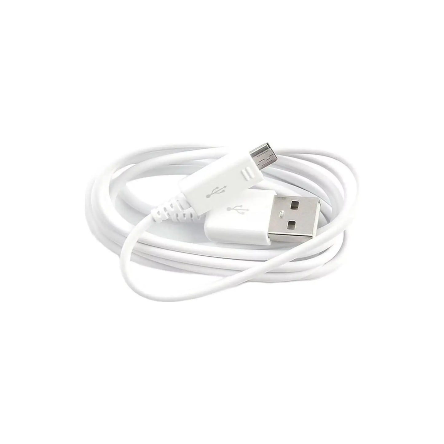 Das Bild zeigt das Samsung EP‑DG925UWE Micro‑USB-Ladekabel in Weiß aus der Frontansicht.