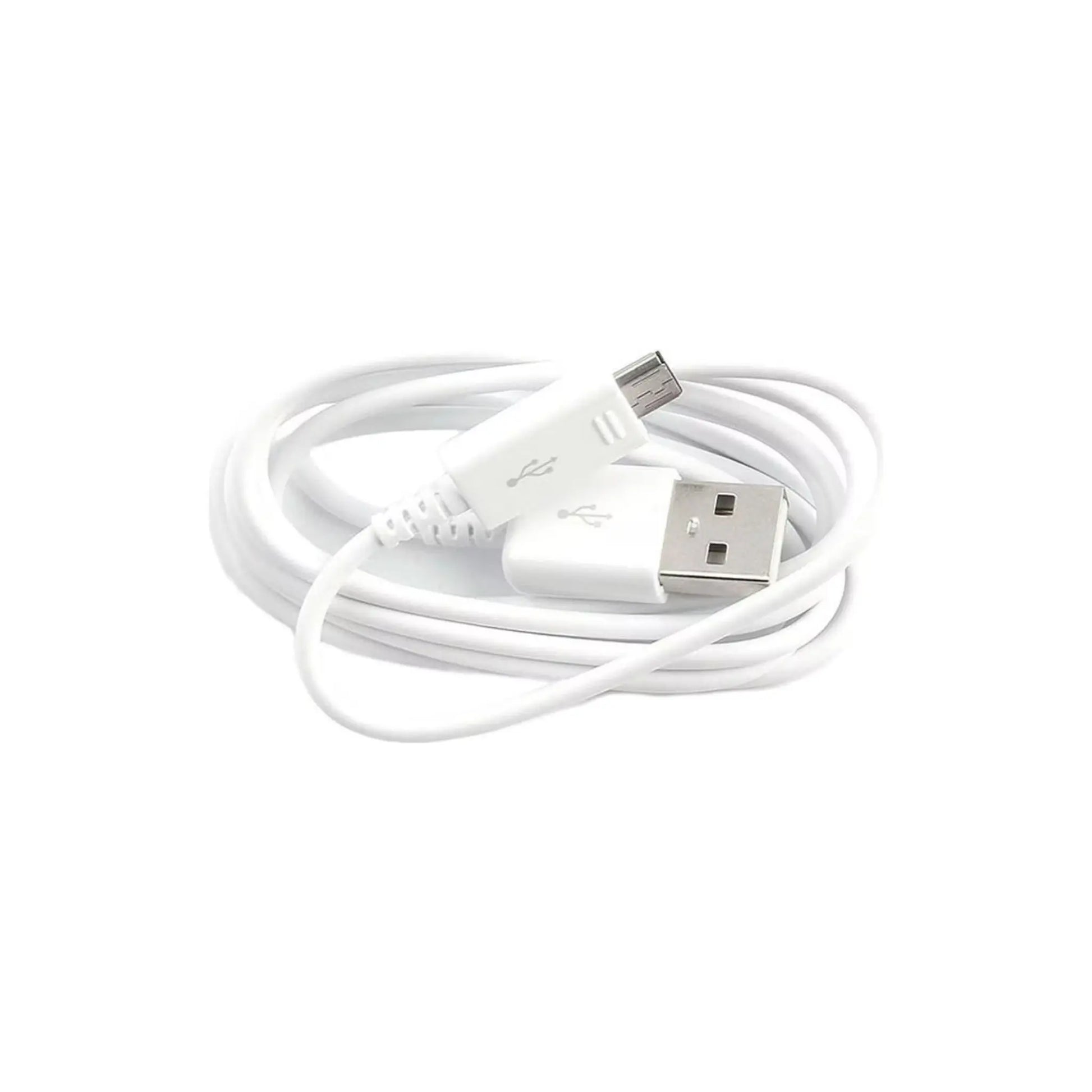 Das Bild zeigt das Samsung EP‑DG925UWE Micro‑USB-Ladekabel in Weiß aus der Frontansicht.