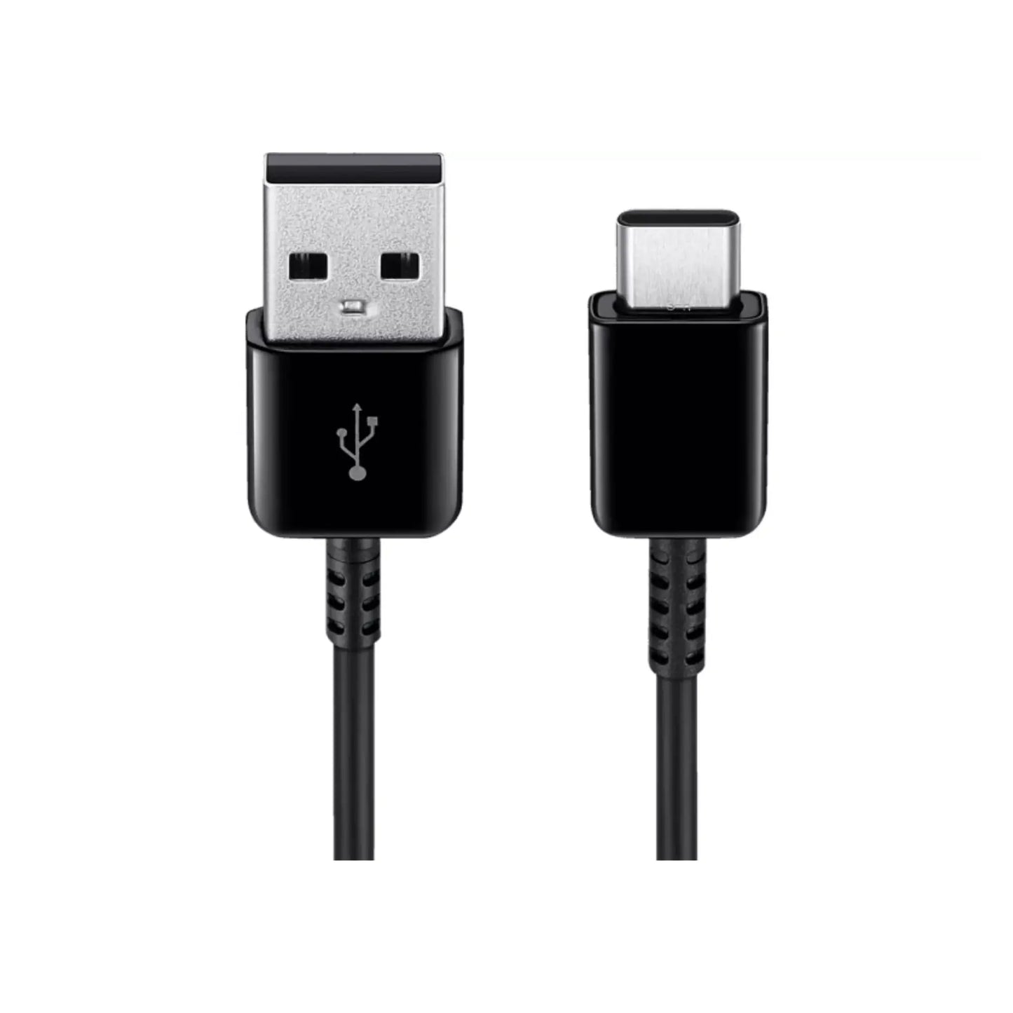 Das Bild zeigt das Samsung EP-DN930 Ladekabel USB-C in Schwarz aus der Frontansicht.