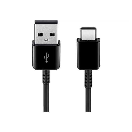 Das Bild zeigt das Samsung EP-DN930 Ladekabel USB-C in Schwarz aus der Frontansicht.