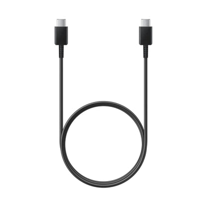 Das Bild zeigt das Samsung EP-DN970 Datenkabel in Schwarz aus der Frontansicht.