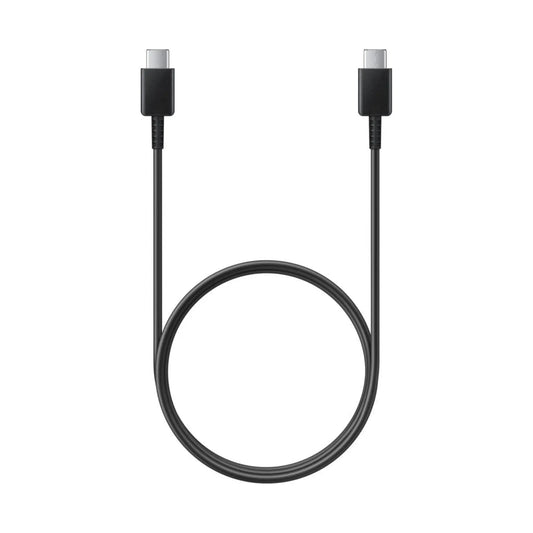 Das Bild zeigt das Samsung EP-DN970 Datenkabel in Schwarz aus der Frontansicht.
