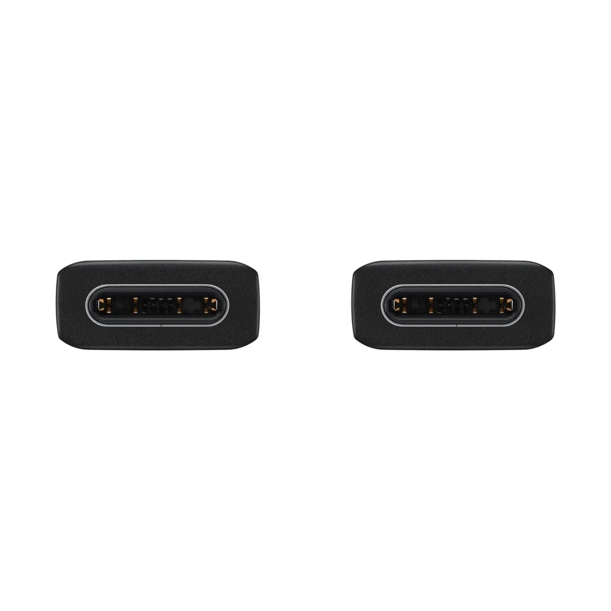 Das Bild zeigt das Samsung EP-DN970 Datenkabel in Schwarz. Die Ansicht zeigt beide USB-C Verbindungen. 