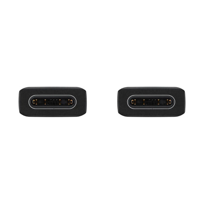 Das Bild zeigt das Samsung EP-DN970 Datenkabel in Schwarz. Die Ansicht zeigt beide USB-C Verbindungen. 