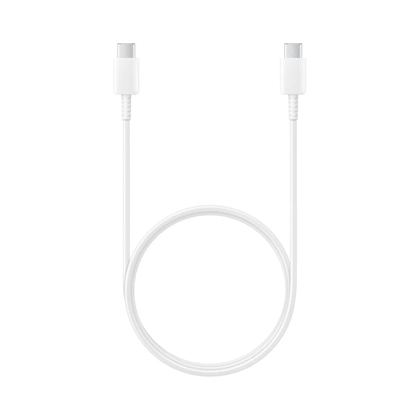 Das Bild zeigt das Samsung EP-DN970 Datenkabel in Weiß aus der Frontansicht.