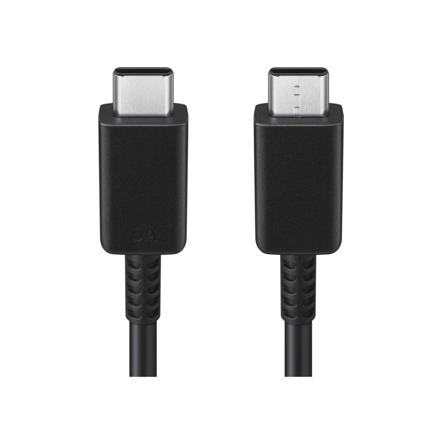 Das Bild zeigt das Samsung EP‑DN975 Datenkabel in Schwarz aus der Frontansicht. Es werden zwei USB-C Verbindungen abgebildet.